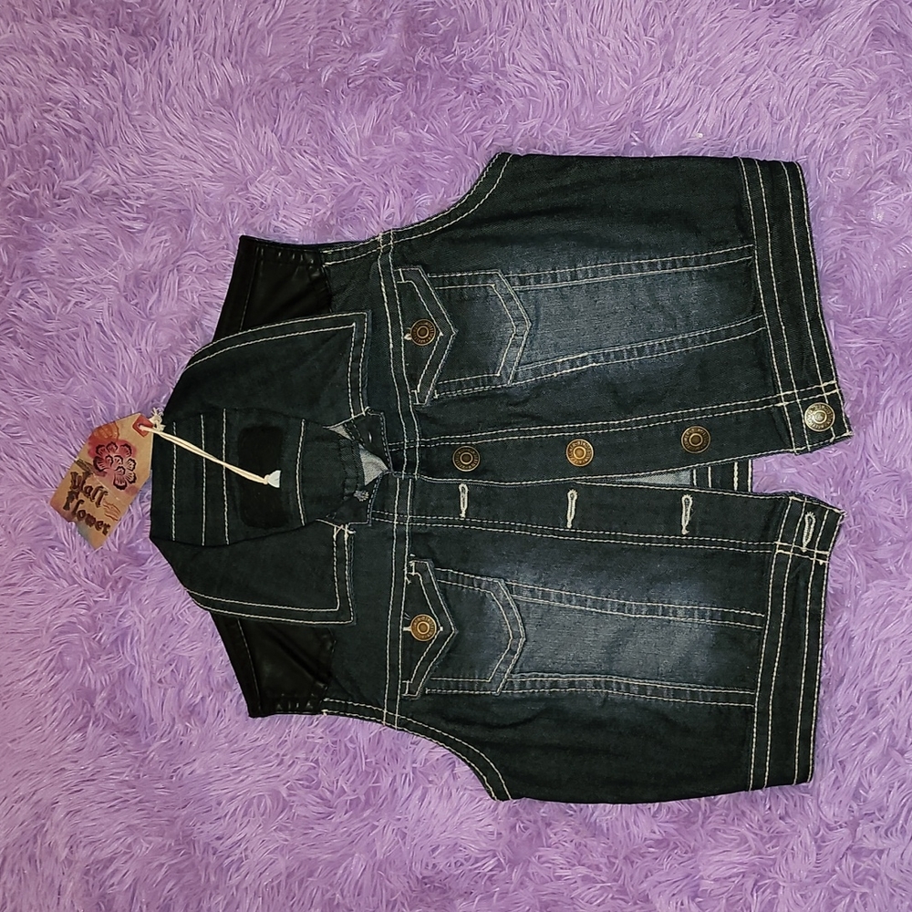 Wallflower Denim and Leather Vest